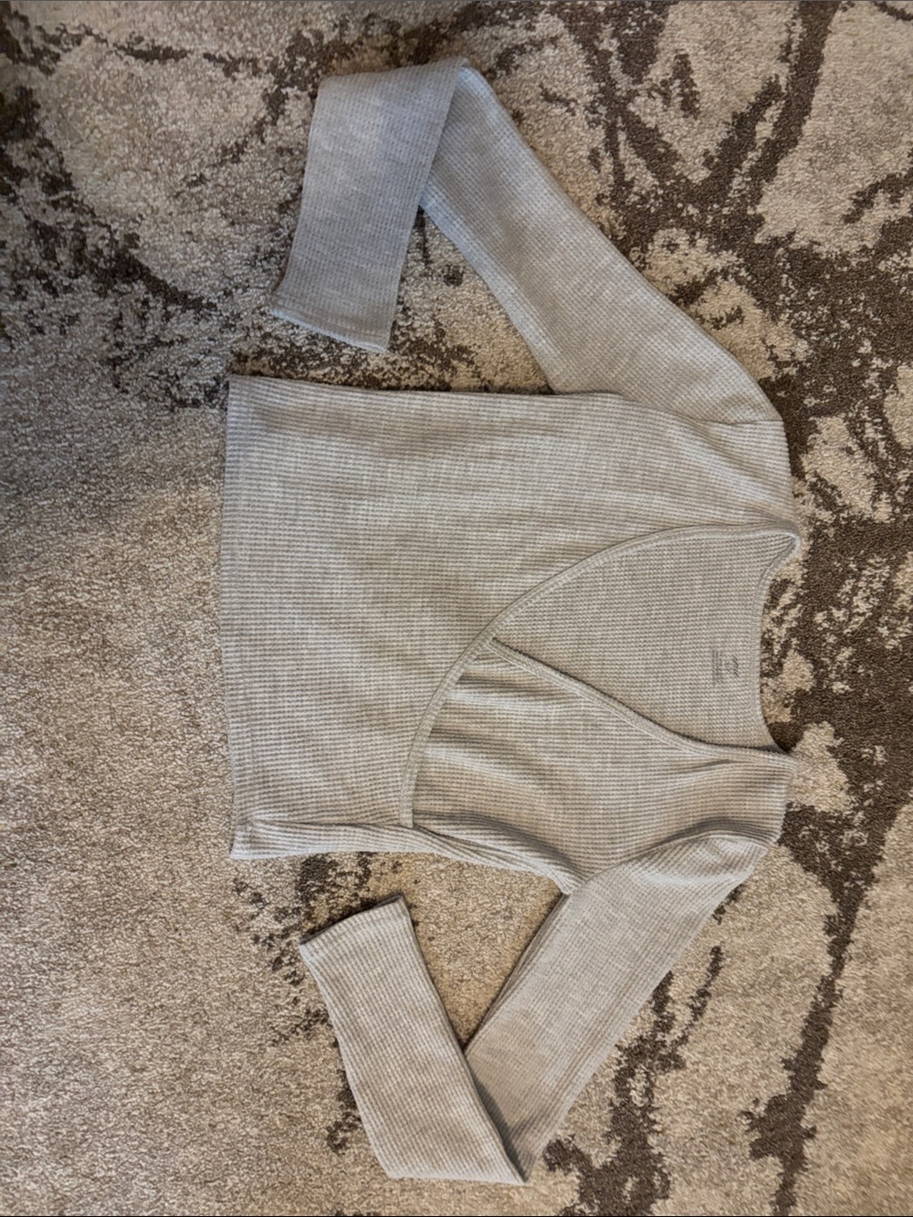 Aerie Light Heather Grey Waffle Knit Surplice Wrap Top!